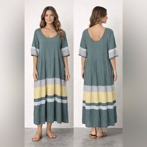 Free-Est Free People Maxi Dress‎ Womens M Oversized Tiered Boho Beach